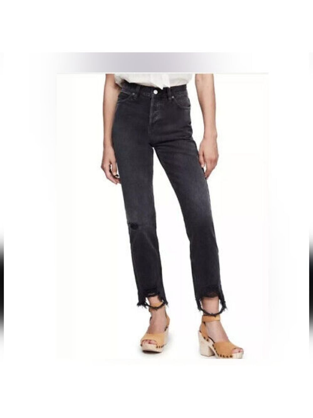 Free People Chewed Up Straight Leg Jeans